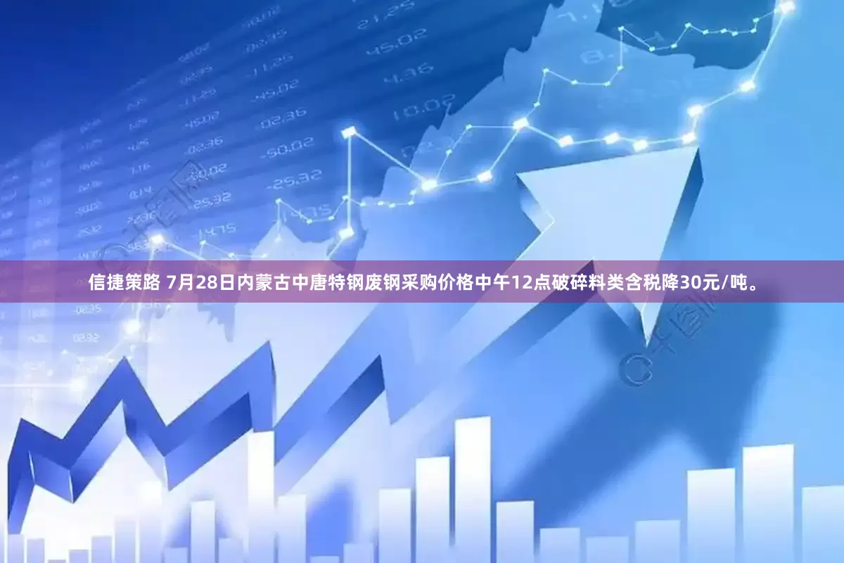 信捷策路 7月28日内蒙古中唐特钢废钢采购价格中午12点破碎料类含税降30元/吨。